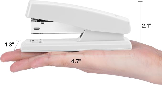 Deli Stapler, Desktop Staplers with 640 Staples, 25 Sheet Capacity, White