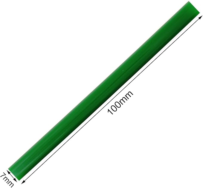 HUIHUIBAO 12 PCS Colored Hot Glue Sticks, Mini Hot Melt Adhesive Glue Stick for DIY Art Craft, 7 x 100mm, Green