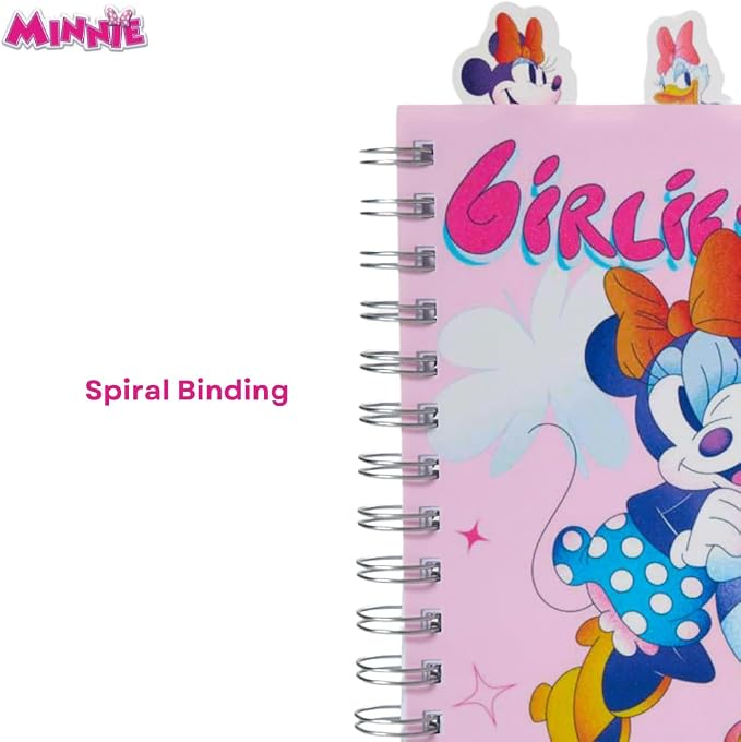 Disney Minnie Mouse and Daisy Duck Journal Notebook, Spiral Bound, 96 Lined Pages, 8 x 7 inches, Pink