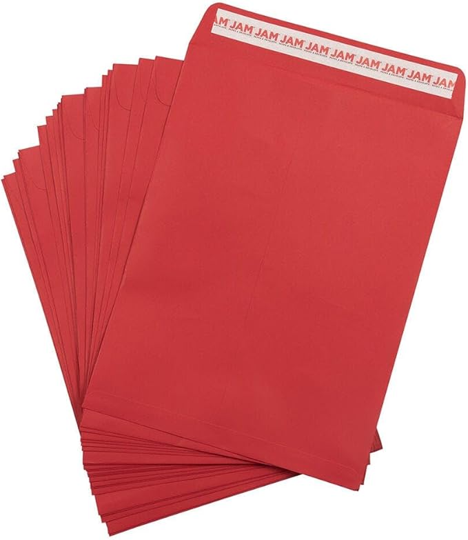 LUXPaper 9 x 12 Open End Envelopes | Peel & Press | Ruby Red | 80lb. Text | 50 Qty