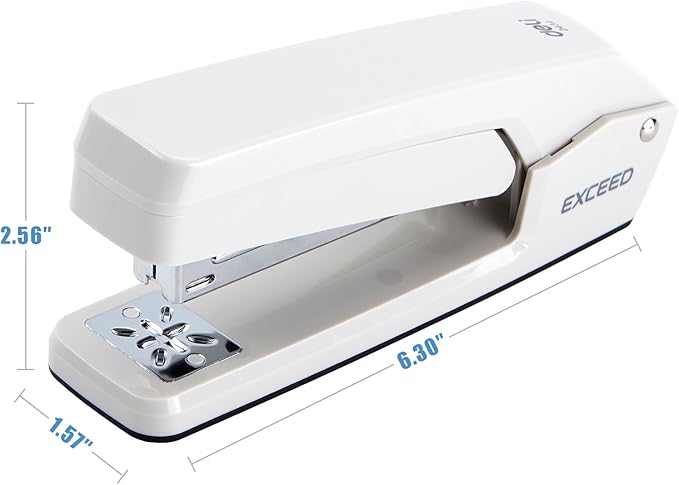 Deli/EZWORK Swing-Arm Swivel Stapler, 25 Sheets Capacity, 360 Degree Rotate Desk Staplers with 1000 Staples for Booklet or Book Binding, White