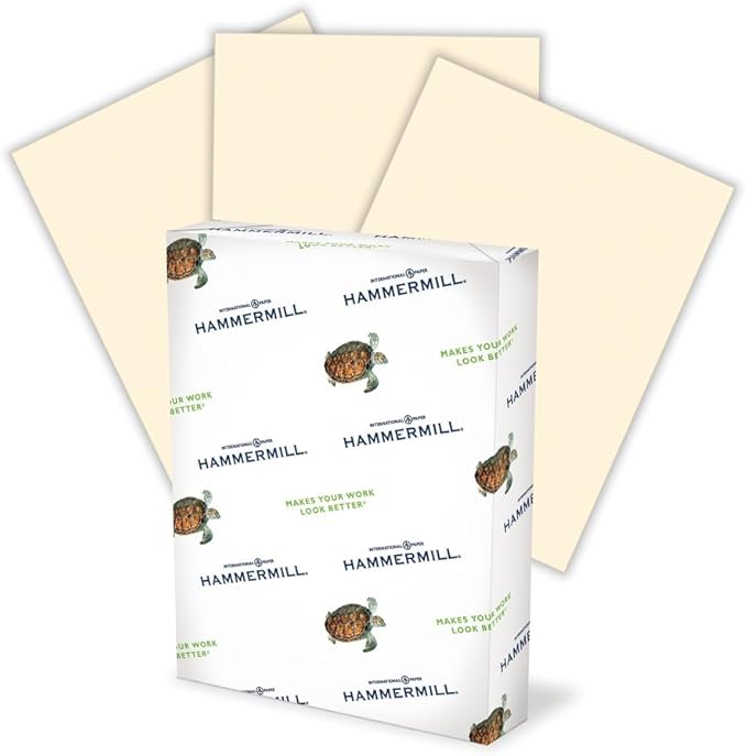 Hammermill Colored Paper, 20 lb Ivory Printer Paper, 8.5 x 11 - Made in the USA, Pastel Paper, 103176C - 10 Ream (5,000 Sheets)