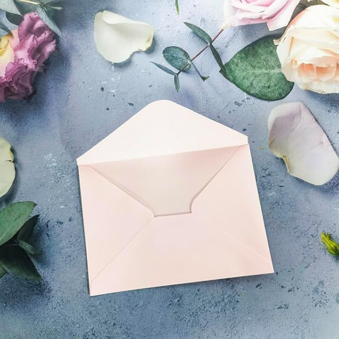 100 Pack 4x6 Envelopes for invitations, Pink A6 Envelope, Photo Envelopes Used for Graduation, Wedding, Baby Shower