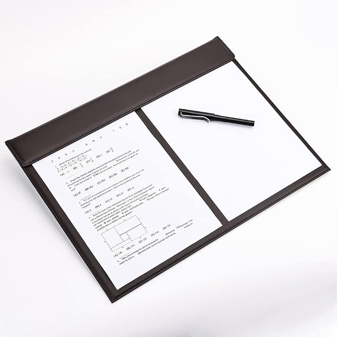 18''x14'' Large Rectangle A3 Desk Writing & Drawing Desk Pad &Board Table Protector Mat with Paper Clip on Top Brown