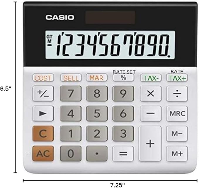 Casio MH-10M Desktop Calculator – Large 10-Digit Display | Cost/Sell/Margin & Tax Functions | Ideal for Home & Office Use