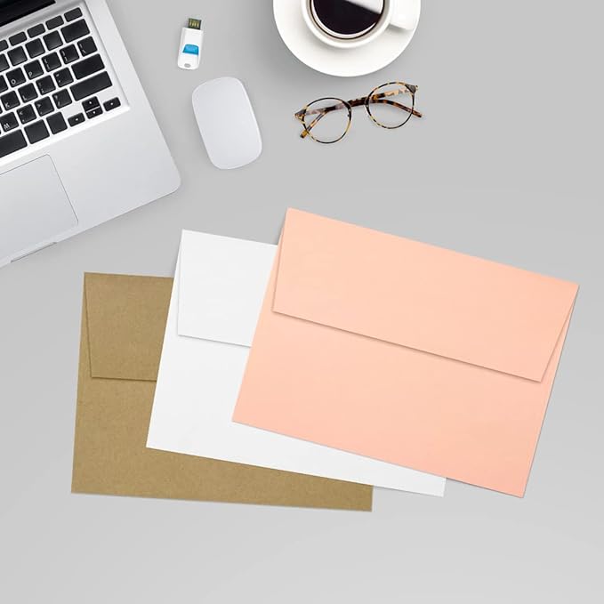 LUXPaper A7 Invitation Envelopes | Peel & Press | 5 1/4" x 7 1/4" | Blush Pink | 80lb. Text | 500 Qty