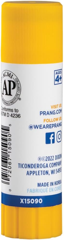 Prang Washable Glue Stick, Blue, 0.74 oz., 60 Count | Ideal for crafts, school projects, paper bonding and DIY creations