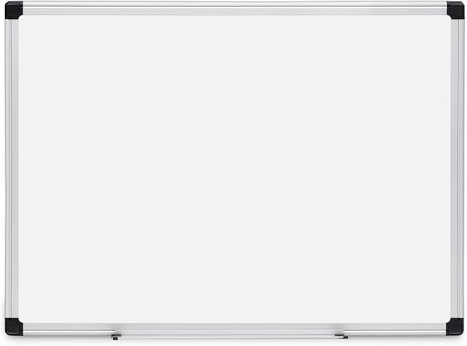 Amazon Basics Magnetic Dry Erase Whiteboard, 24" x 18", Aluminum Frame, Silver/White, Presentation Board for Writing Notes