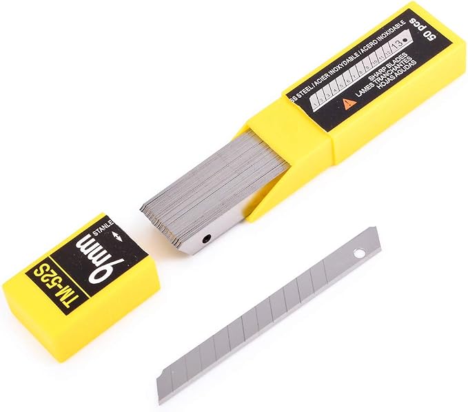 9mm Utility Knife Replacement Blades, Snap Off Blades for 9MM Universal Art Knife,Stainless Steel Blades Use in Office, Home, Arts, Crafts - 100PCS