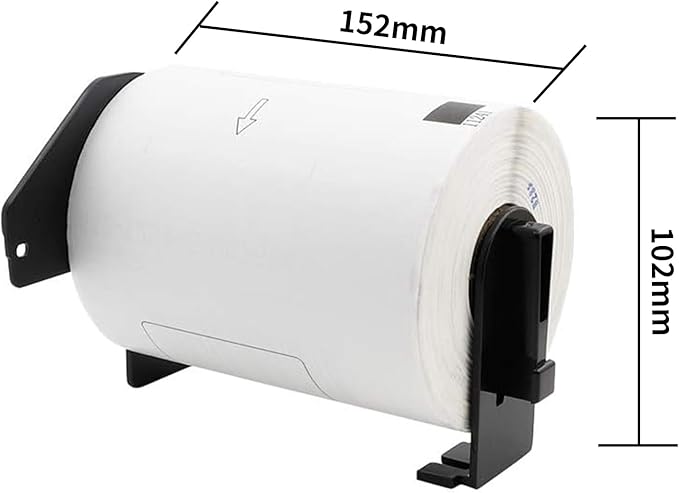 Label KINGDOM Replace for DK-1241 Die-Cut 4" x 6" Large Shipping Paper Label (102 mm x 151 mm) 200/ Roll DK Adress Labels for Brother QL-1100 (6 Roll + 1 Detachable Frame)