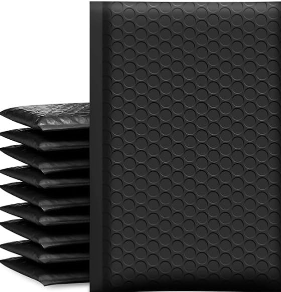 YGM Bubble mailer padded envelopes bubble wrap envelopes for shipping envelopes bubble mailer Waterproof Poly bubble mailers envelope Bulk packaging poly bag (Black, 7 x 9.5 (10 Pcs))