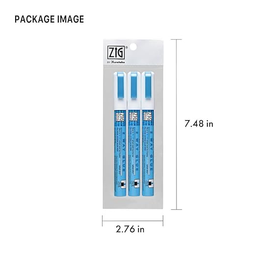 Kuretake Zig 2 Way Glue Pen, 2mm Fine Tip, 3 pcs Set, Adhesive for Professional,Artists, Crafting, Scrapbooking, Gift Card, Made in Japan