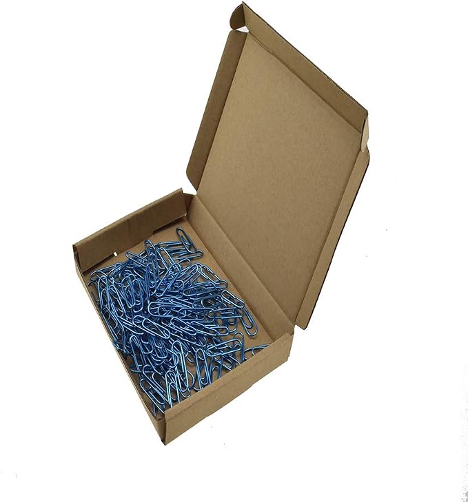 HAHIYO Paper Clips Large 1.3 inches (33mm) Length Blue Paperclips Vinyl Coated Prevent Scratching Tearing The Pages Sturdy for Bookmark Organize Home Office School 120 Pack
