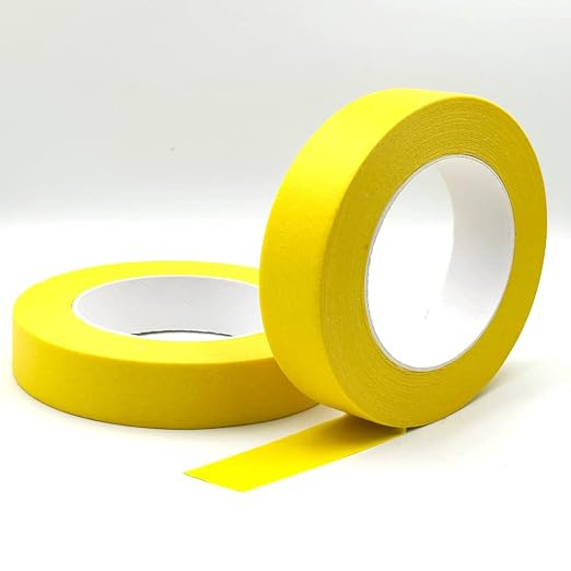 Yellow Painters Tape 1 Inch Wide, Masking Tape 1 Inch X 55 Yards X 2 Rolls for Arts Crafts Painting Labeling Decoration School Projects Home Office