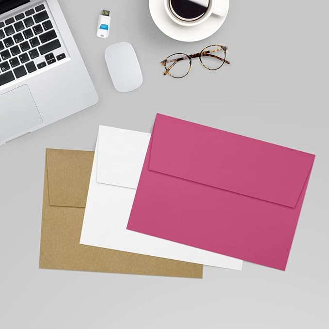 LUXPaper A7 Invitation Envelopes | Peel & Press | 5 1/4" x 7 1/4" | Magenta Pink | 80lb. Text | 500 Qty