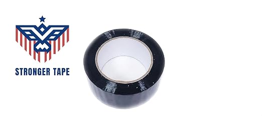 Black Carton Sealing Tape, 2 x 110 Yard, 2.0 mil Thick, Heavy Duty (1 Roll) for Moving, Packing, Shipping and Storage
