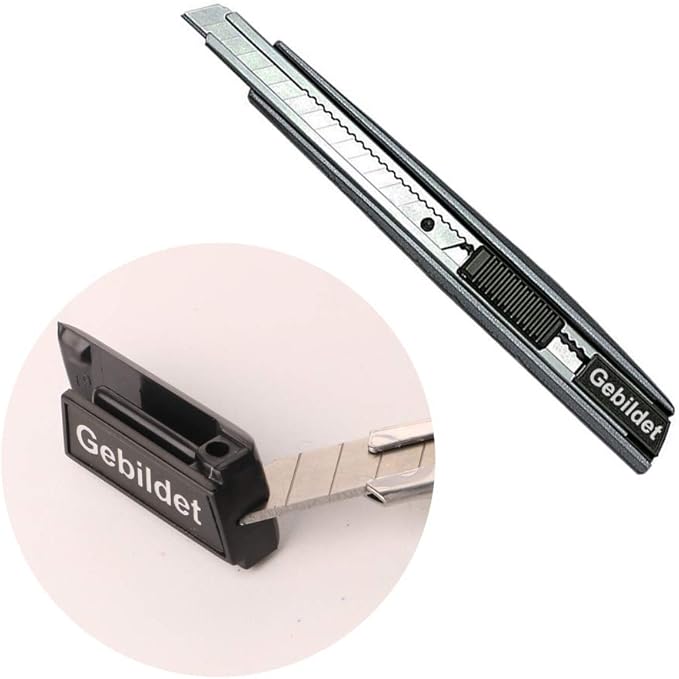 5pcs Professional Cutter - 9mm Snap Off Blades / 60 Degree Foil/Utility/Graphic Knife Set - Ideal for Foils, Wallpaper, Crafts, Cartons