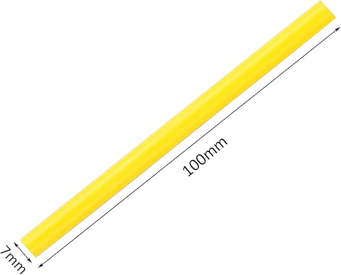 HUIHUIBAO 12 PCS Colored Hot Glue Sticks, Mini Hot Melt Adhesive Glue Stick for DIY Art Craft, 7 x 100mm, Yellow