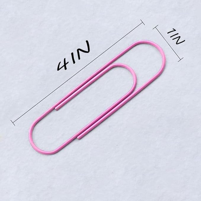 Large Paper Clips,40-Pack 4 Inches Jumbo Paper Clips | 8 Colors (5 Pcs/Color) for Paperwork,for Home, School & Office,Colored Binder Clip