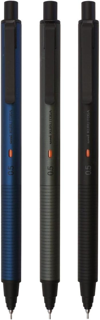 Uni Kuru Toga Metal Mechanical Pencil, Auto Lead Rotation, 0.5mm Fine Point, All-Metal Body, Nocturne Black, M5KH1P.24