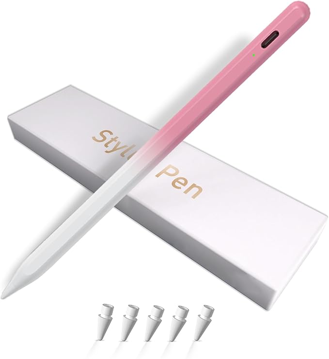 iPad Pencil for 9th & 10th Generation, Fast Charge Stylus Pen for Palm Rejection and Tilt Sensitivity, Compatible with iPad Pro 11/12.9in, Mini 5/6, iPad 6/7/8/9/10, Air 3/4/5 (W/PK)