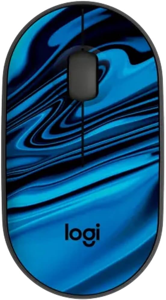 Logitech M340 Wireless Mouse with Limited Edition Prints, USB Receiver and Silent Clicks, Portable Wireless Mouse for Laptop, PC, Windows, Chrome, Surface – Blue Galaxy