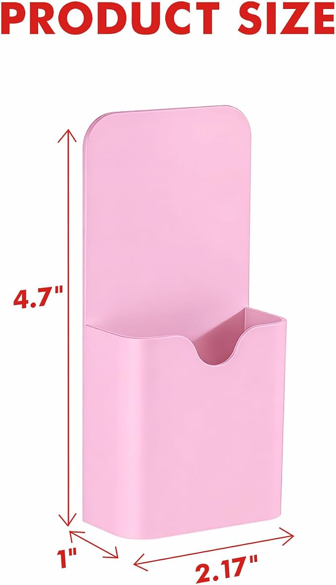 BEYGORM Magnetic Pen Holder for Refrigerator, Pencil Cup Organizer (Pink) | Upgraded 1.5mm thick magnetic backing for whiteboards, lockers & fridge; 4 Pcs dry erase marker holder for classroom & office