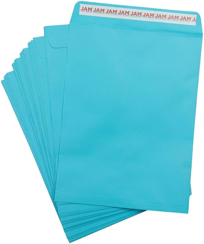 LUXPaper 9 x 12 Open End Envelopes | Peel & Press | Pool Blue | 80lb. Text | 50 Qty