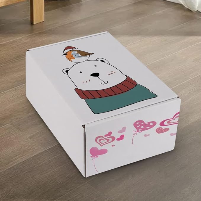 RLAVBL 9x6x4 Inches Shipping Boxes Set of 25, White Corrugated Cardboard Box, Mailer Boxes for Packing Small Business