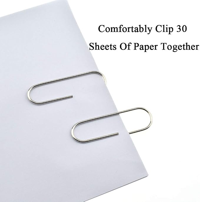 HAHIYO Paper Clips Sturdy 4 inches Length 14 Pack Paperclips Heavy Duty Tight Grip Rust Proof Reusable Metal Bright Silver for Home Office School