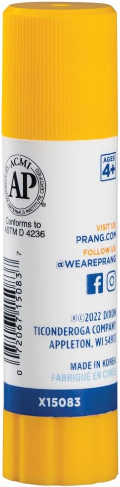 Prang Washable Glue Stick, Clear, 0.28 oz., 60 Count | Ideal for crafts, school projects, paper bonding and DIY creations