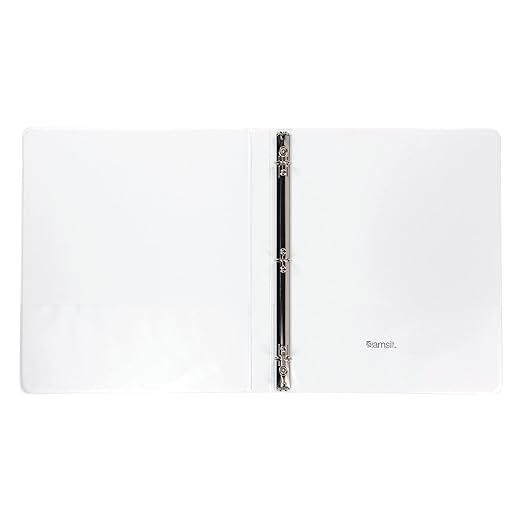 Samsill 0.5 Inch 3 Ring Binder, Economy Round Ring, Clear View Cover, 100 Sheet Capacity - for School, Home, Office - White, 12 Pack