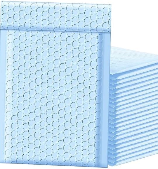 YGM Bubble mailer padded envelopes bubble wrap envelopes for shipping envelopes bubble mailer Waterproof Poly bubble mailers envelope Bulk packaging poly bag (Blue Light, 4 x 8 (10 Pcs))