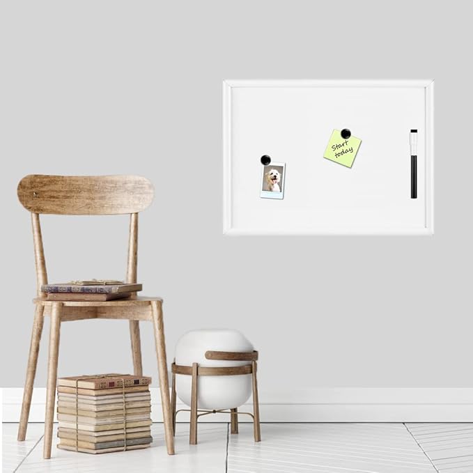 Dry Erase White Board, Magnetic Whiteboard for Wall, Hanging Board for Decoration/Planning/Kitchen Grocery List/Drawing/Memo, for Office/School/Home 11.8"x 15.7"