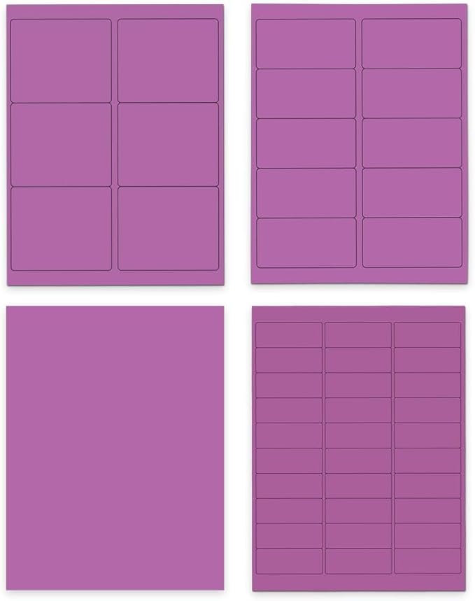 JAM PAPER Shipping & Mailing Address Labels - Multi Size Assortment - Purple - 370/Pack