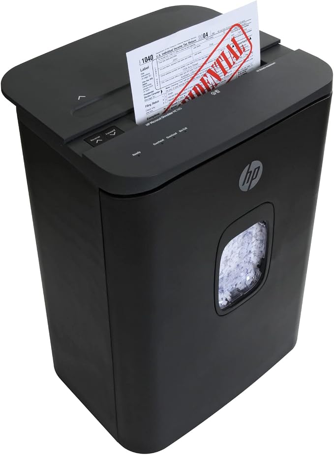HP - Micro Cut Paper Shredder, 16-Sheet with Slide Top for Office | Micro Cut High Security Shredding, Slide Top Design, Pullout Basket, Rolling Casters, Home And Office Use