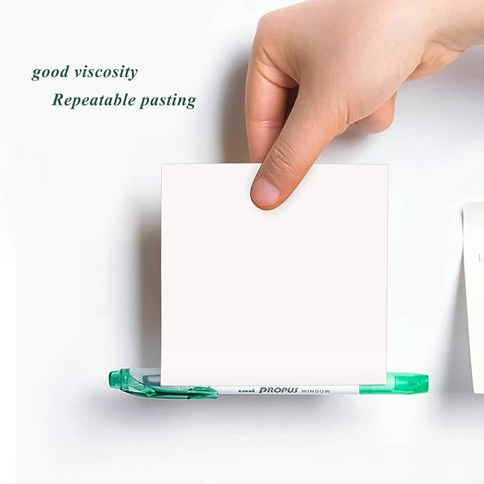 NatureTouch Sticky Notes 6 Packs, 3 x 3 Inches Adhesive Self-Stick Notes in Eye Protection Paper, Multiple Designs of Memo Pads for Reminders, Office, Home, School, Meeting, 80 Sheets/Pad,White