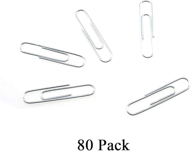 HAHIYO Paper Clips Large 2 inches Length Silver Paperclips Vinyl Coated Prevent Scratching Tearing The Pages Sturdy for Bookmark Organize Home Office School 80 Pack