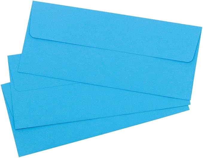 LUXPaper #10 Business Envelopes | Peel & Press | 4 1/8" x 9 1/2" | Bright Blue | 60lb. Text | 500 Qty