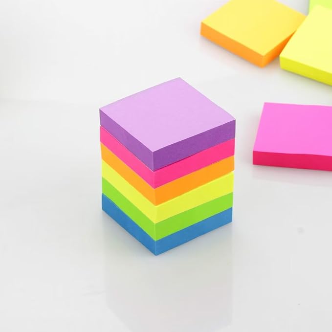 Early Buy Sticky Notes 2x2in, 6 Bright Colors, 12 Pads, 100 Sheets/Pad | 12 pads of self-stick notes, 100 sheets per pad, repositionable adhesive, ideal for daily reminders and office use