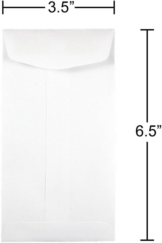 JAM PAPER #7 Coin Business Envelopes - 3 1/2 x 6 1/2 - White - 50/Pack