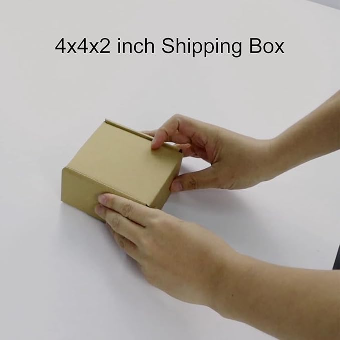 PHAREGE 25 Pack 4x4x2 inch Small Shipping Boxes, Brown Mailing Boxes | Tuck Top, Quick Fold, Easy Assemble, Shape Well, Single Corrugated, DIY Cardboard, Gift Wrap, Small Business Packaging