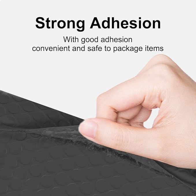 Koja Extra Thick Padded Bubble Mailers, 6x10 in, 25-Pack, Black | Usable interior size 6x9 in. Self-seal closure for secure packaging. Ideal for shipping and small business mailing.