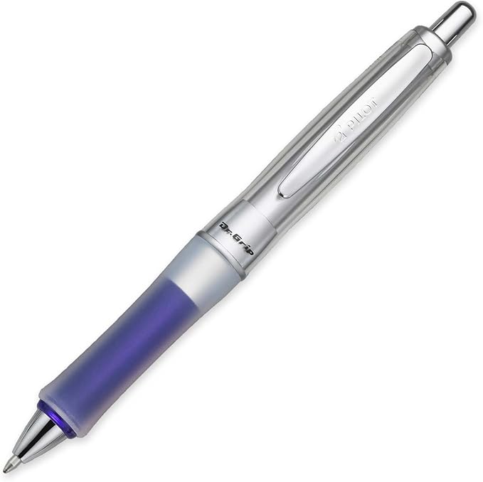 4 PENS: Pilot Dr. Grip Center of Gravity Retractable Ballpoint Pen, Medium Point, Blue Barrel with Black Ink (36181)