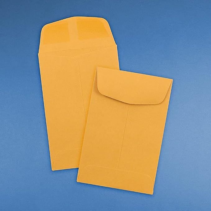 JAM PAPER #4 Coin Business Commercial Envelopes - 3 x 4 1/2 - Brown Kraft Manila - 100/Pack
