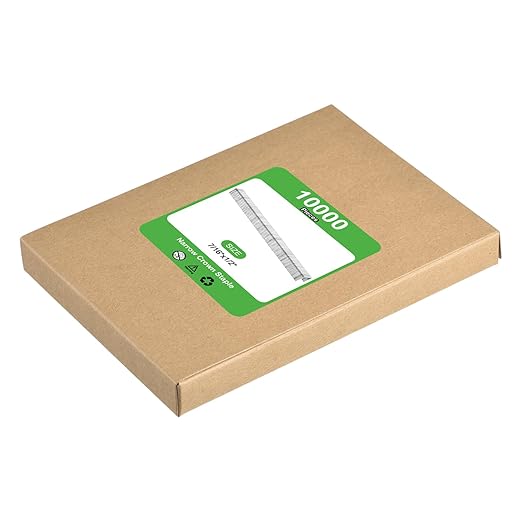 uxcell 20 Gauge Narrow Crown Staples 7/16" x1/2", 10000Pcs Galvanized Steel for Pneumatic, Electric Stapler, White