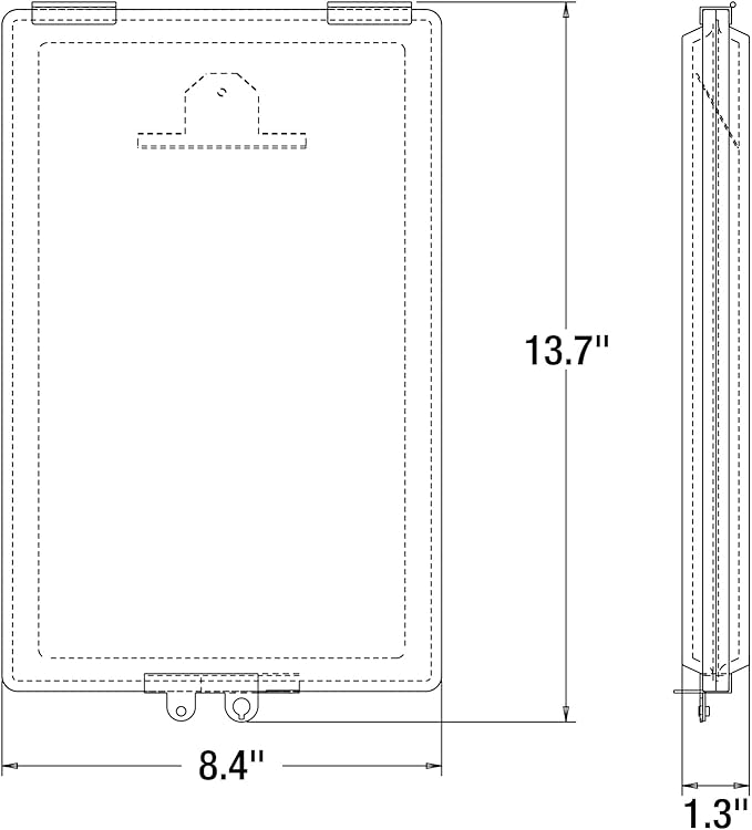 Buyers Products 5201103 Aluminum Clipboard Document Holder, Silver Plain Finish Record Box for 6 in x 9 in Papers, Dry Secure Storage for Packing Slips, Work Licenses and Permits