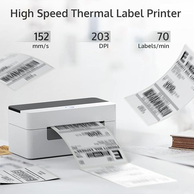 OFFNOVA USB Shipping Label Printer, 4x6 Label Printer for Shipping Packages, High Speed Thermal Printer, Supports ShipStation UPS FedEx Ebay, NO Bluetooth Function