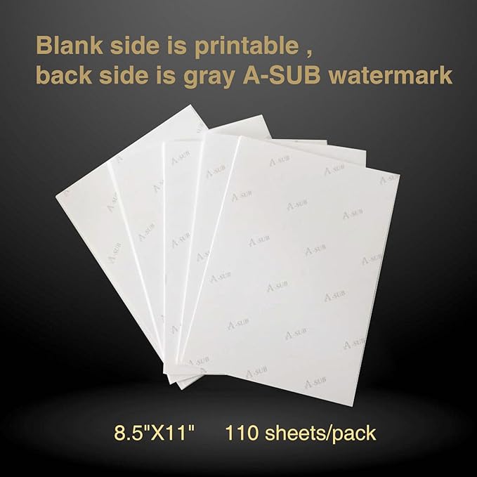 A-SUB Sublimation Paper 11x17 Inch 110 Sheets Compatible with Sublimation Printer and Ink 125g