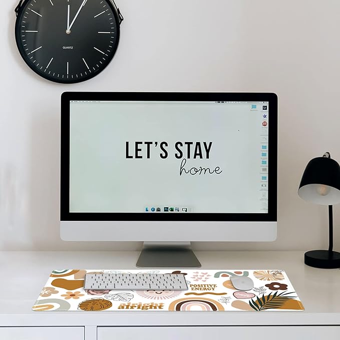 iCasso Desk Mat,Large Gaming Mouse Pad,XXL Desk Pad,Sticker | Stable Rubber Base Mousepad with Stitched Edges,Computer Keyboard Mat for Work Office Home